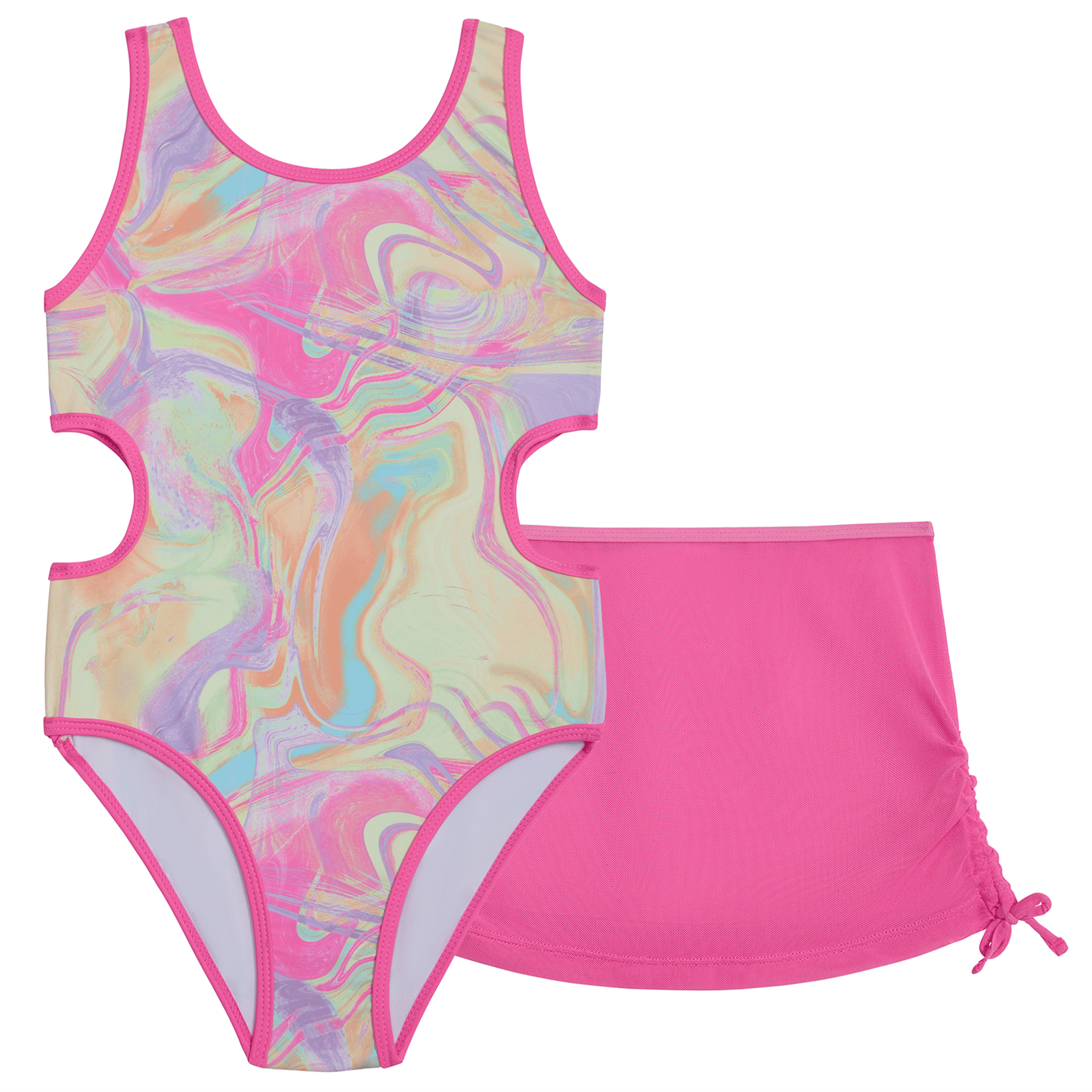 Ocean Pacific Girl's 1-Piece Swimsuit & Mesh Skirt Set, Sizes 4 - 14
