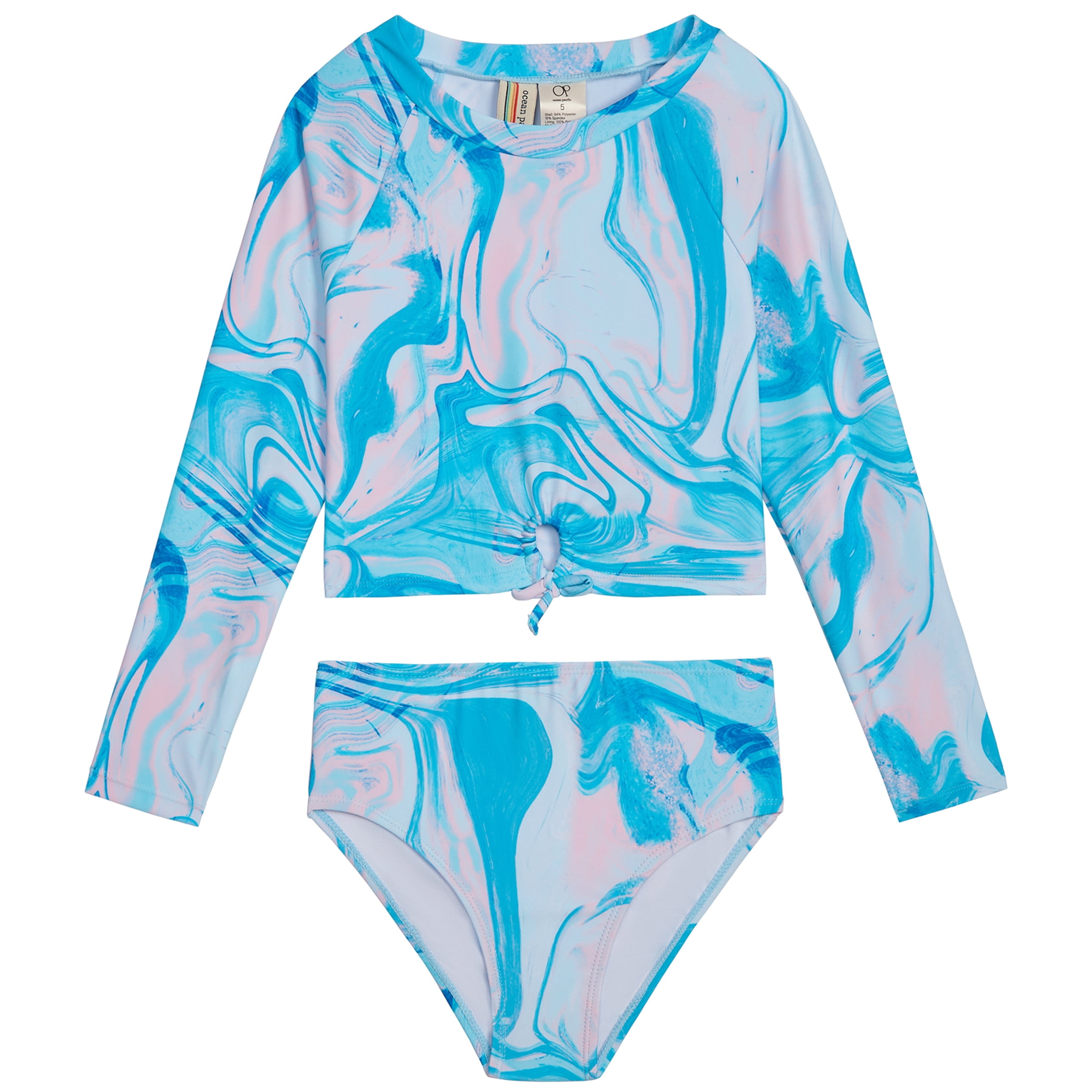 Girl's Rash Guard Swimsuit Set, Sizes 4 - 14