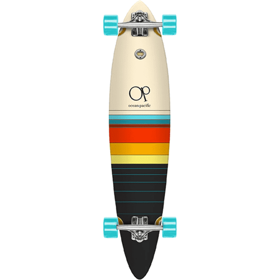 Ocean Pacific Swell Pintail Longboard Skateboard -8.75x40 Off-White/Black Dawn