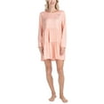 thumbnail image 1 of Ocean Pacific Women's Lounge Set Waves for Days Long Sleeve Tiered Dress, Peach Shell, S, 1 of 7
