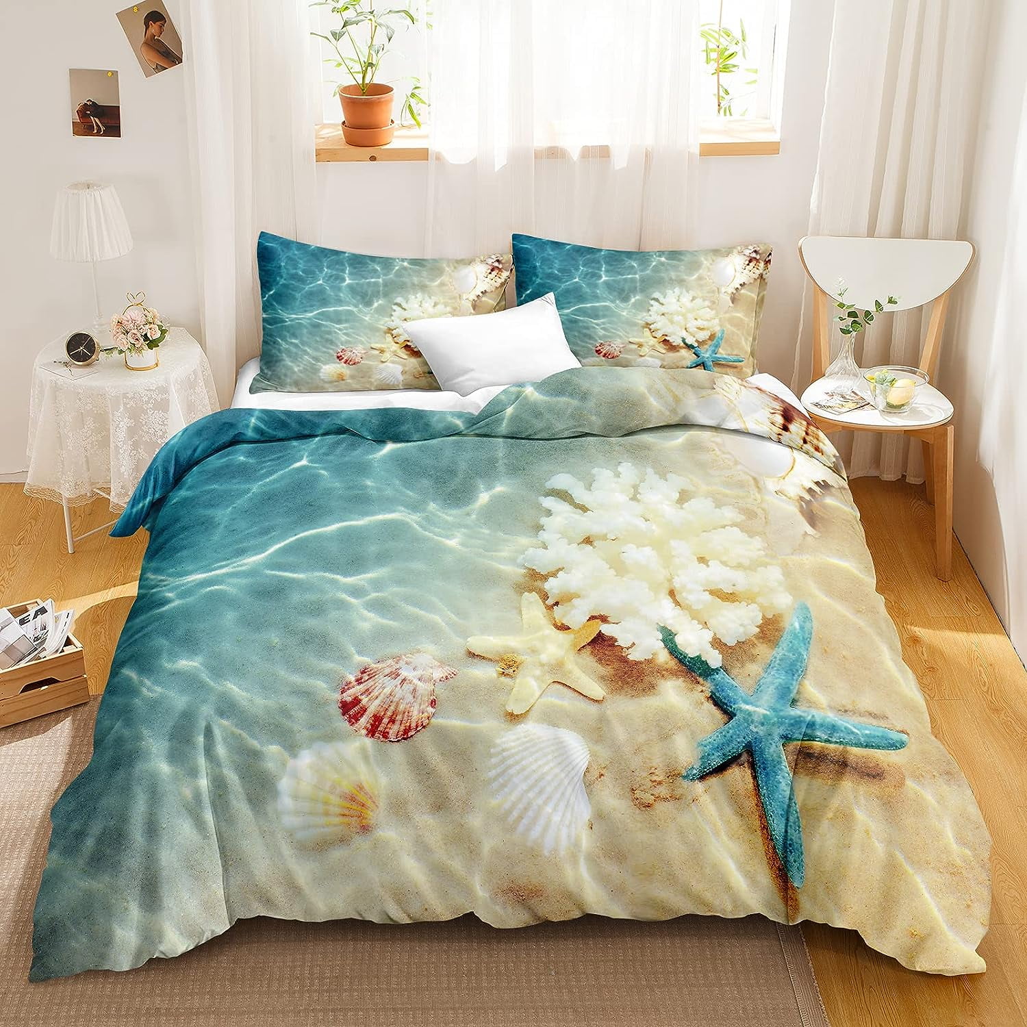 Ocean Painting Quilt Covers Home Decor Bedding Cover Suit Bedspreads