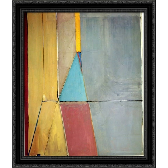 Ocean Park No. 21 28x32 Large Black Ornate Wood Framed Canvas Art by Richard Diebenkorn