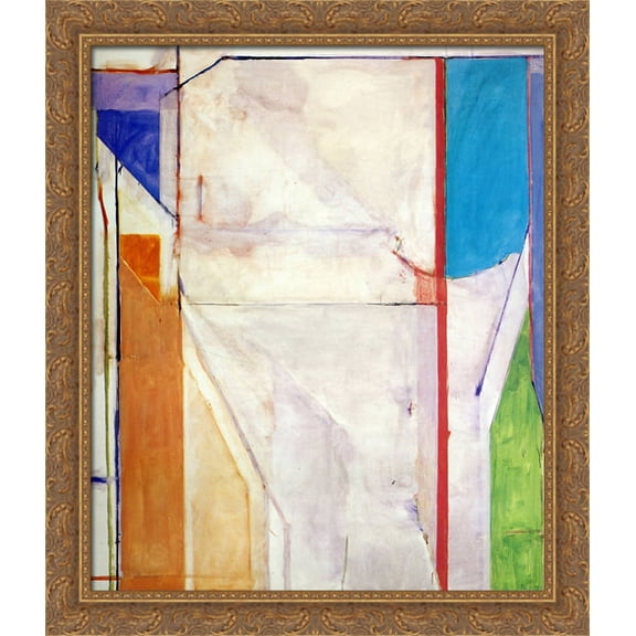 Ocean Park No. 43 28x32 Large Gold Ornate Wood Framed Canvas Art by Richard Diebenkorn