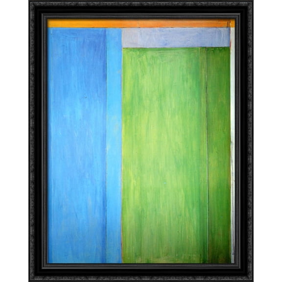 Ocean Park No. 45 28x34 Large Black Ornate Wood Framed Canvas Art by Richard Diebenkorn