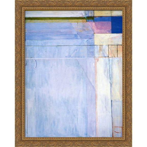 Ocean Park No. 54 28x34 Large Gold Ornate Wood Framed Canvas Art by Richard Diebenkorn