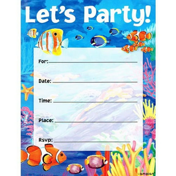 Ocean Party Postcard Invitations w/ Envelopes (8ct)