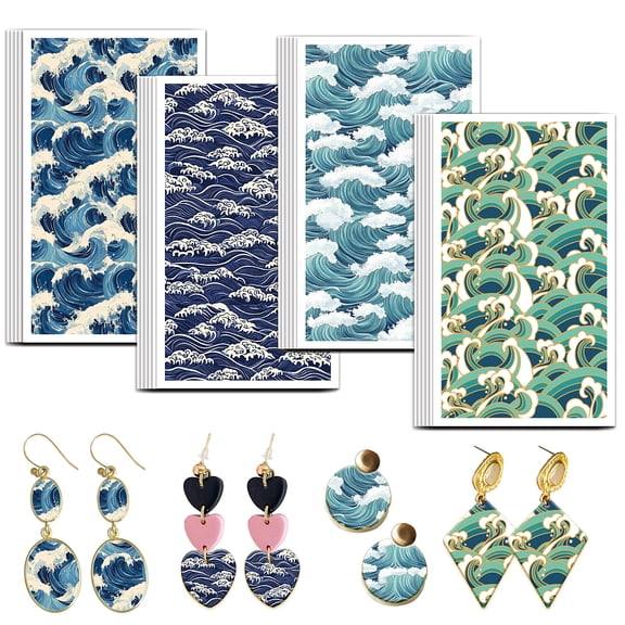Ocean Pattern Clay Transfer Paper 4 Design 24 Pcs Transfer Paper