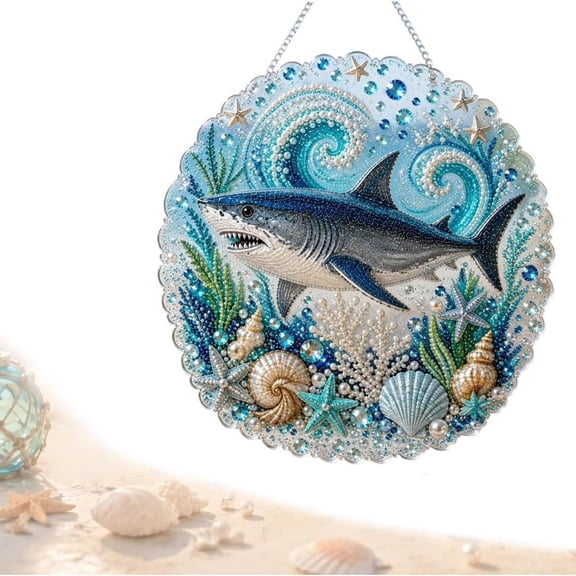 Ocean Pearl Art DIY Hanging Ornament Kit, Pearl Art Kits for Adults ,C | Pearl Art Kits For Adults, Pearl Diamond Art Kits For Adults, with Octopus, Seashells, Starfish & Rhinestone Accents