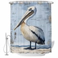 thumbnail image 1 of Ocean Pelican Shower Curtain Set - Standard 72" x 72" Washable Bathtub Curtain with 12 Hooks, Summer Coastal Birds Modern Painted Waterproof Fabric Stall Shower Curtains for Bathroom/Bathtub Décor, 1 of 6