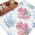 thumbnail image 1 of Ocean Plant Life Rectangle&nbsp;Area Rug&nbsp;5x7 ft Ocean Coral Starfish Crab Washable Rugs for Living Room, Non Slip Soft Carpet for Bedroom Entryway Dining Room, 1 of 8