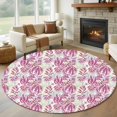 thumbnail image 1 of Ocean Plant Round Living Room Rugs 5 ft, Watercolor Red Seagrass Coral Pigment Washable Area Rug with Non-Slip Sturdy Edge Binding Round Carpet for Entryway Kitchen Bedroom Bathroom, 1 of 9