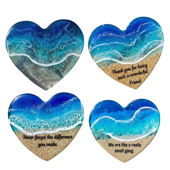 Ocean Pocket Heart Keepsake - Mini Seashell Filled Glass Ornament for Friendship,Love,Sentimental Gift Decor