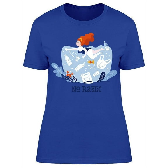 Ocean Pollution No Plastic! T-Shirt Women -Image by Shutterstock, Female Small