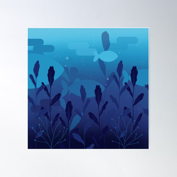 Ocean Poster Wall Art, Modern Wall Decor For Living Room Bedroom, 24x24 UNFRAMED