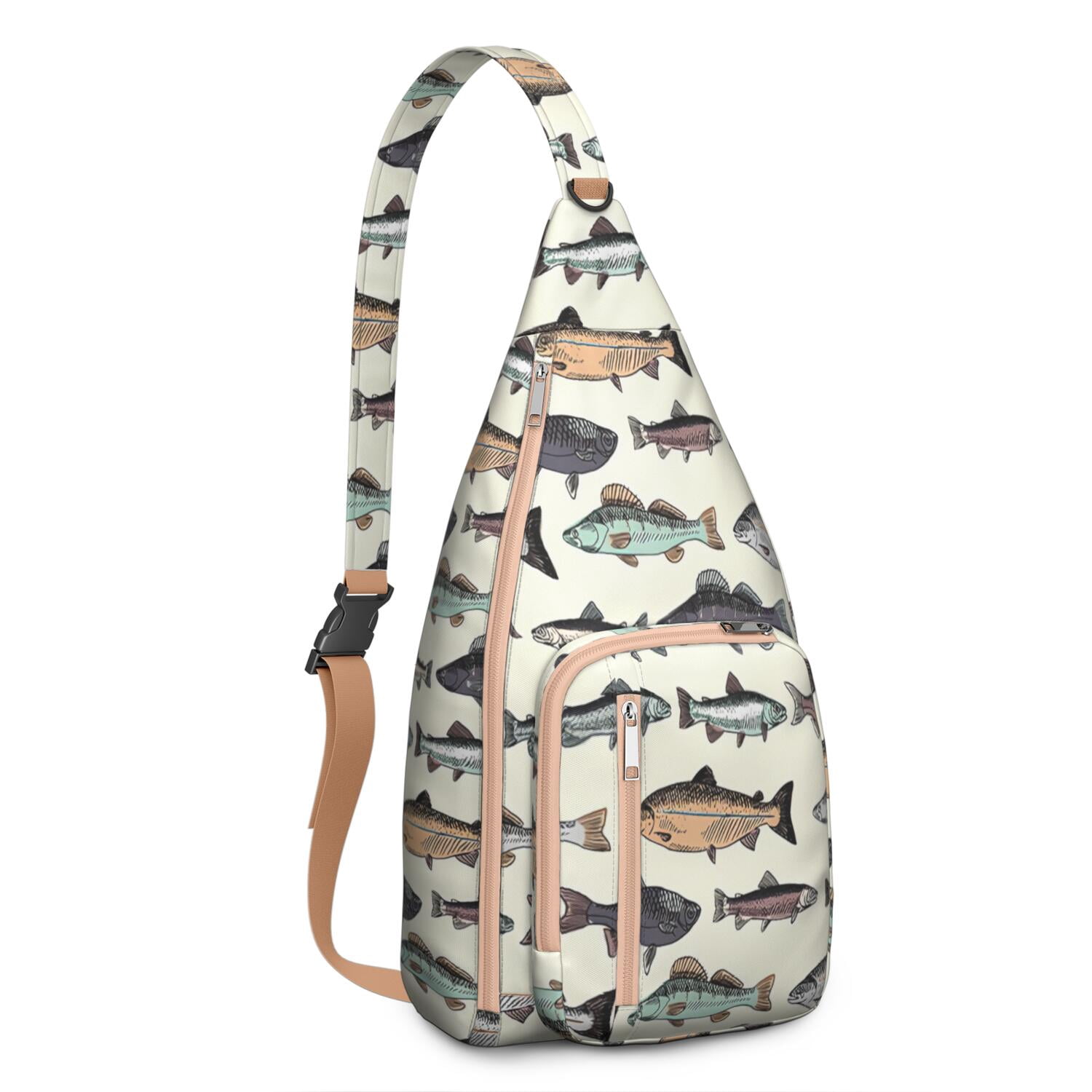 Ocean Predator Print Crossbody Pack&nbsp;- Great White Shark Hunting Pose Design