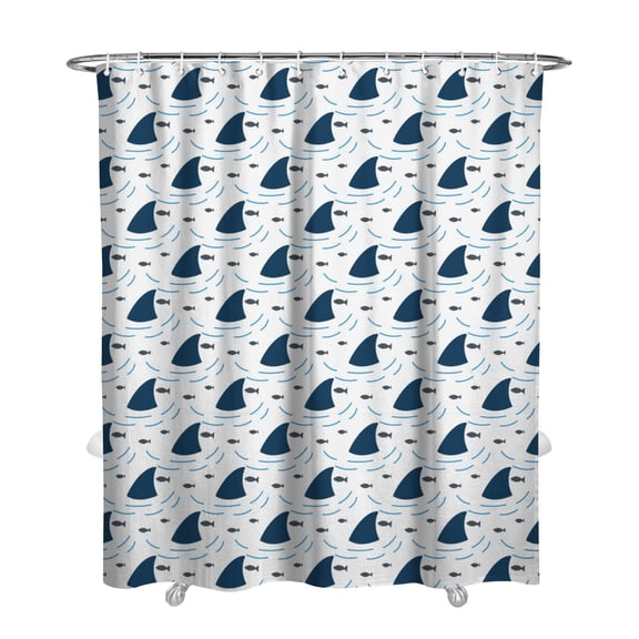 Ocean Predator Shower Curtain Liner - Shark Marine Life Water-Resistant Fabric, Washable Tropical Bathroom Decor,72x84in