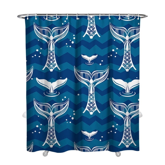 Ocean Predator Shower Curtain Liner - Shark Marine Life Water-Resistant Fabric, Washable Tropical Bathroom Decor,72x84in