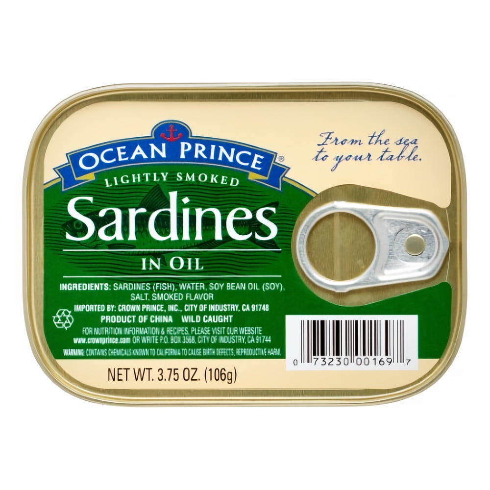 Ocean Prince Lightly Smoked Sardines in Oil 3.75 oz (Pack of 5)