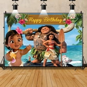 Ocean Princess Birthday Party Decoration,Moana Party Photo Background 45*79IN ,Cartoon Movie Theme Banner Ocean Adventure Decorations