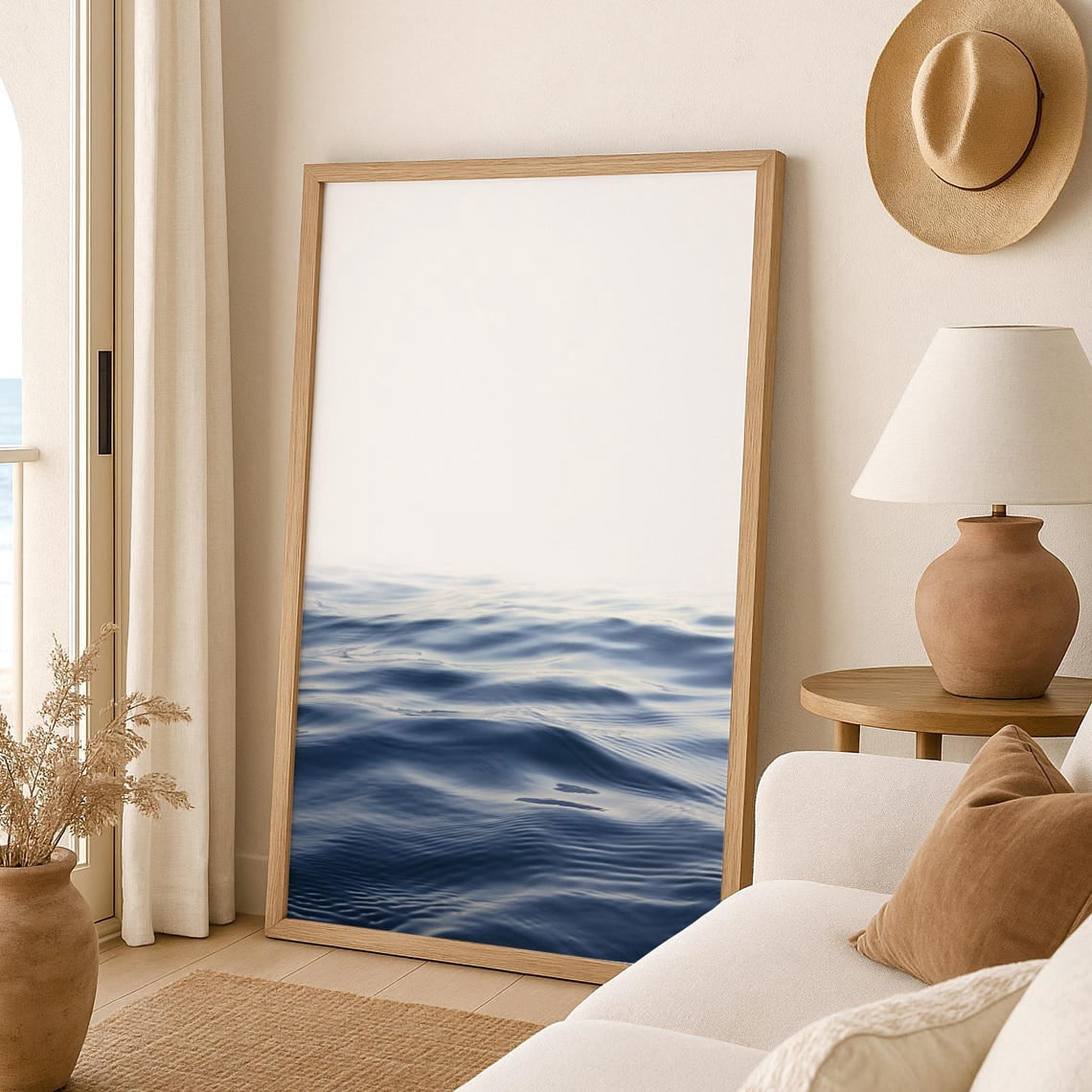 Ocean Print Navy Blue Coastal Wall Art, Ocean Photography Beach Decor ...