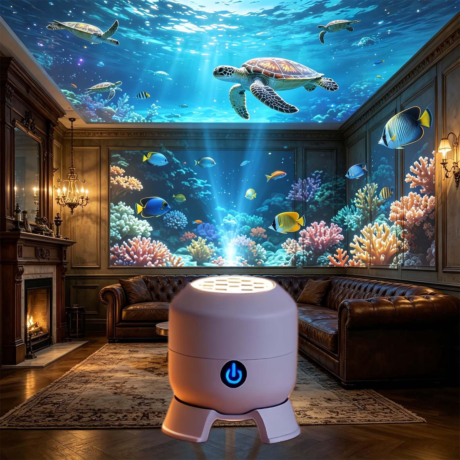 Ocean Projector Night Light, HD 360° Rotating Starry Sky Lamp for Bedroom, Adjustable Angle USB Powered Projector for Relaxation, Meditation & Home Decor