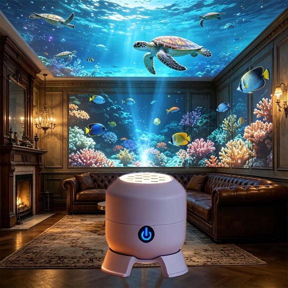Ocean Projector Night Light, HD 360° Rotating Starry Sky Lamp for Bedroom, Adjustable Angle USB Powered Projector for Relaxation, Meditation & Home Decor