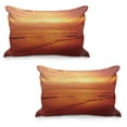 thumbnail image 1 of Ocean Quilted Pillowcover Set of 2, Twilight Seascape at Karon Beach Thailand Exotic Vacation Getaway Destination Picture, Standard Queen Size Pillow Cover Bedroom, 30" x 20", Red Yellow, by Ambesonne, 1 of 1
