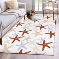 thumbnail image 1 of Ocean Red Starfish Area Rugs 2.7'x5', Washable Small Throw Rugs for Kitchen Bedroom, Summer Coastal Beach Indoor Outdoor Rug Non-Slip Low Pile Carpet Runner Reversible Floor Mats, 1 of 8