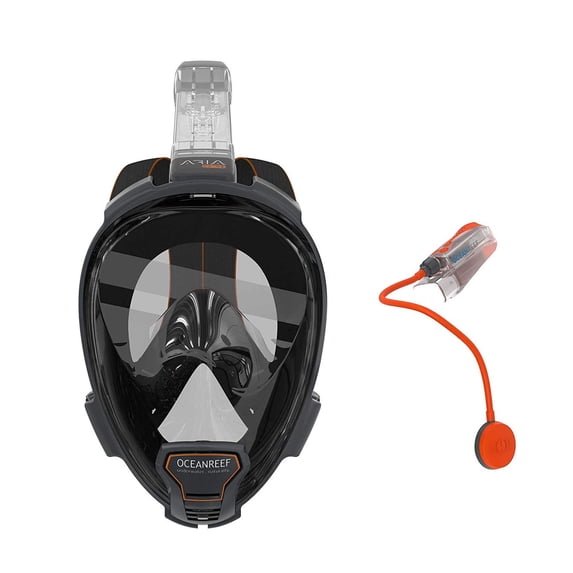 Ocean Reef Aria QR+ w/ Snorkie Talkie Mask Set Diving, Snorkeling Black