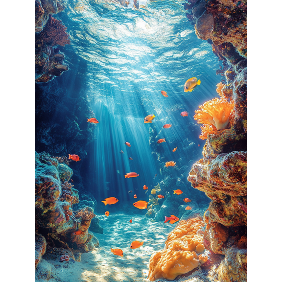 Ocean Reef Fish Canvas Wall ArtPerfect for Living Room Bedroom Office Bathroom and Hotel Decoration.