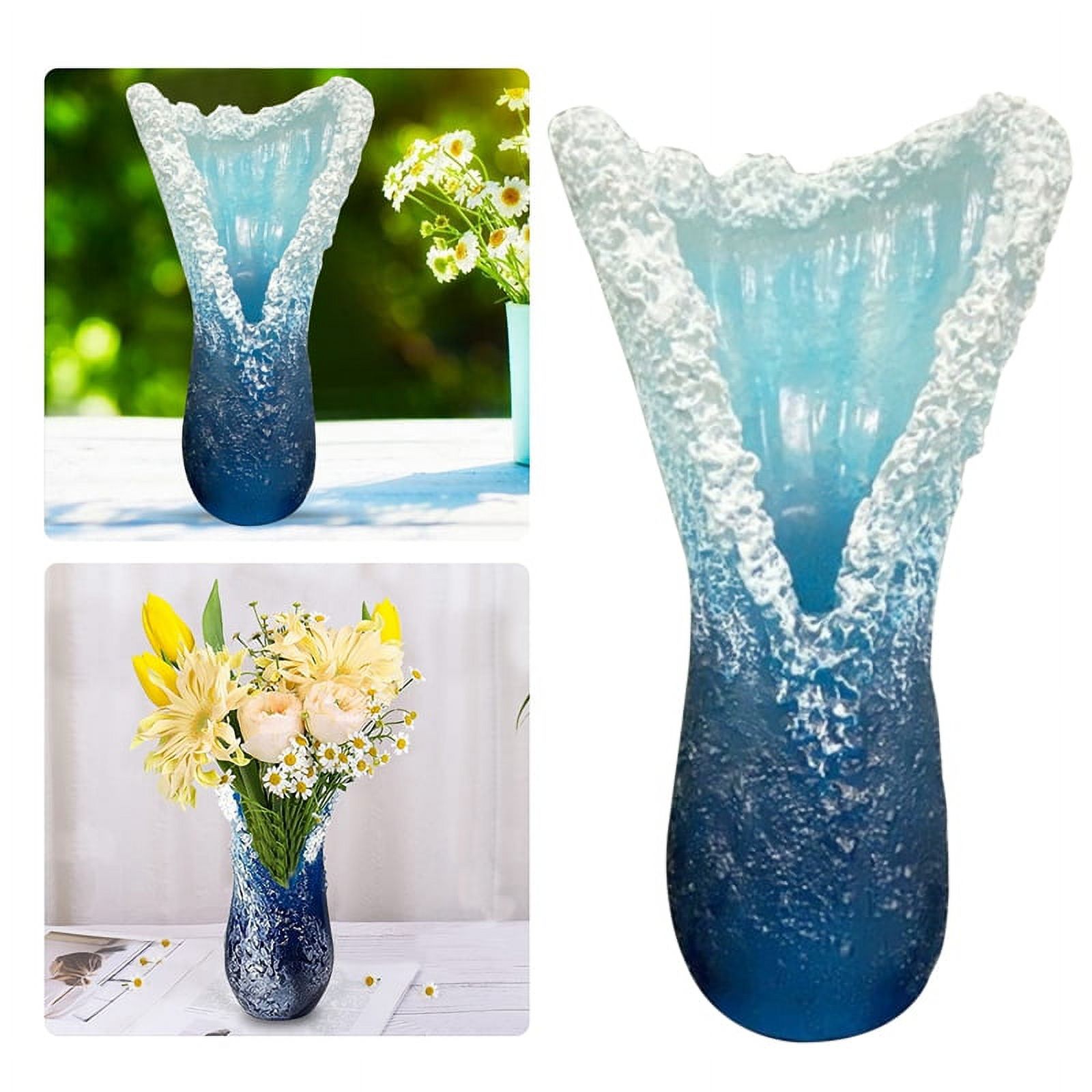 Ocean Resin Wave Vase Modern Flower Vases Exquisite Resin Desktop
