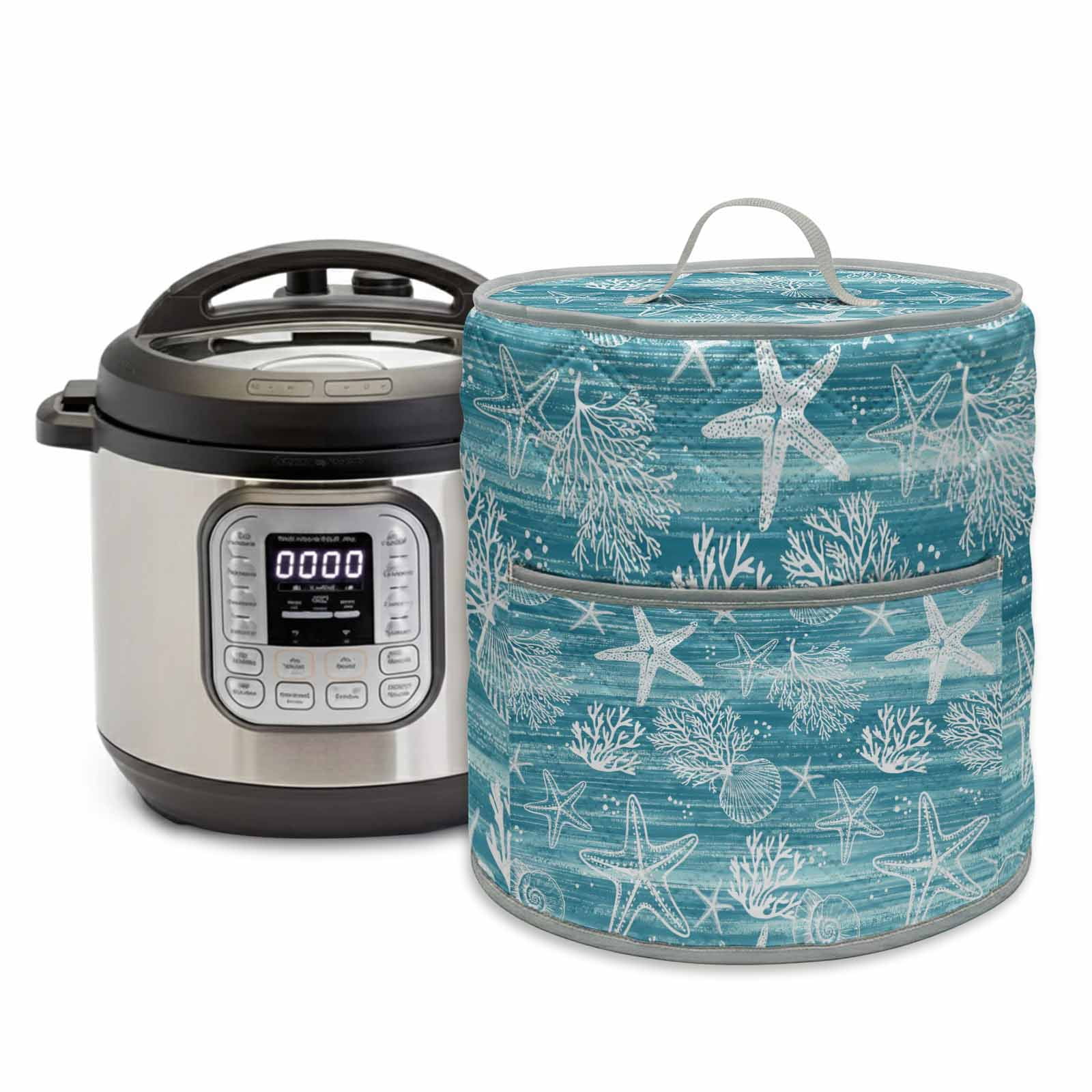 Ocean Rice Ocean Rice Cooker Cover 8 Quart Summer Beach Sea Star Coral Shell Teal ...