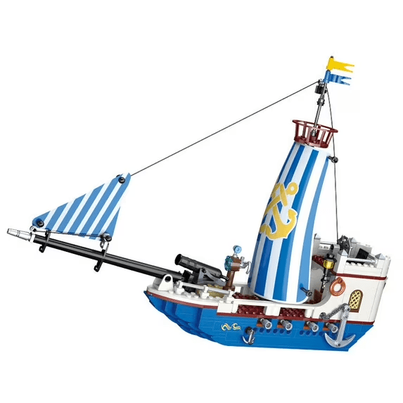 Ocean Sail Ship Building Set, Nautical Adventure Desktop Decor with Unique Flag Design, For Adults & Boys, 414 PCS