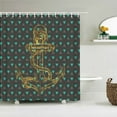 thumbnail image 1 of Ocean Sailing Anchor Fabric Shower Curtain Bathroom Curtains Geometry Pattern Waterproof Polyester Bath Screen with 12, 1 of 5