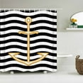 thumbnail image 1 of Ocean Sailing Anchor Fabric Shower Curtain Bathroom Curtains Geometry Pattern Waterproof Polyester Bath Screen with 12, 1 of 5