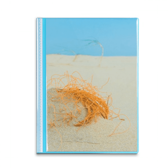 Ocean Sand Beach Orange Line Picture Book Sheet Protectors Portfolio Binder Folder