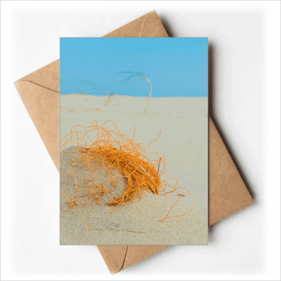 Ocean Sand Beach Orange Line Picture Greeting Cards You are Invited Invitations