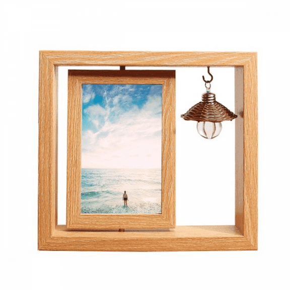 Ocean Sand Beach Sea Picture Wooden Rotating Picture Photo Frame 4x6