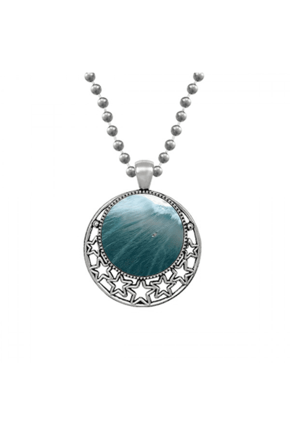 Ocean Sand Beach Sea Surfing Wave Picture Necklaces Pendant Retro Moon Stars Jewelry