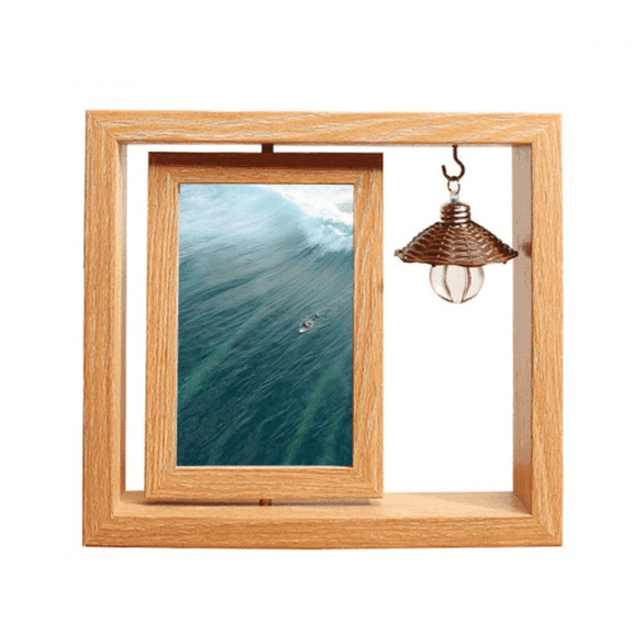 Ocean Sand Beach Sea Surfing Wave Picture Wooden Rotating Picture Photo Frame 4x6