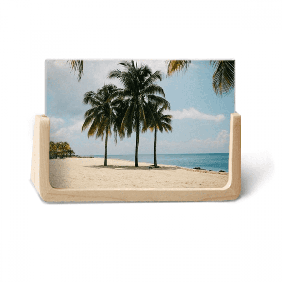 Ocean Sand Beach Sea Tree Picture Photo Wooden Photo Frame Tabletop Display