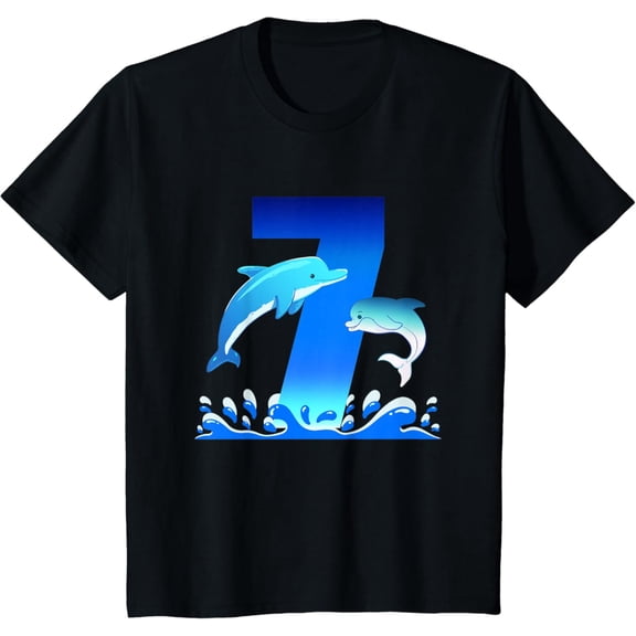 Ocean Sea Animal Dolphin 7Th Birthday 7 Year Old Shirt T Shirt