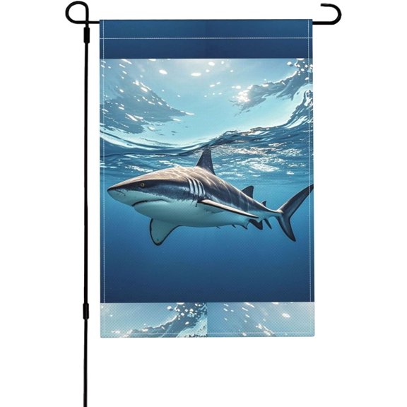 Ocean Sea Animal Shark Garden Flag 12x18 Inch Double Sided Vertical Outdoor Decorative Yard Flag