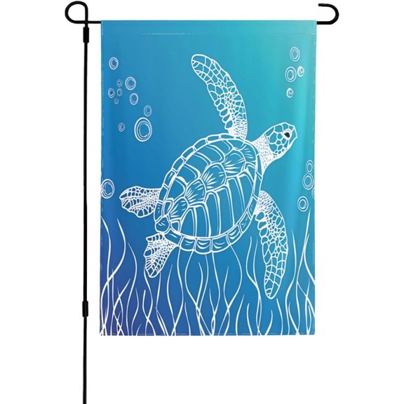 Ocean Sea Animal Turtle Double Sided Garden Flag 12x18 Inch Outdoor Polyester Welcome Yard Decor
