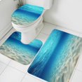 thumbnail image 1 of Ocean Sea Bathroom Rugs Set Underwater Blue Ombre Waves Seascape Sand Beach Non Slip Absorbent Soft Bath Mats 3 Piece Set with Bathroom Rug, U-Shaped Floor Mat, Toilet Seat Cover Small Size, 1 of 9