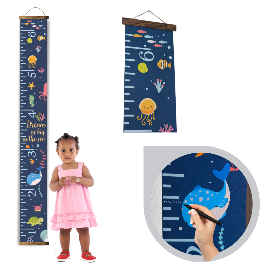 20cm X 200cm , White & Black) - Miaro Kids Growth Chart, Wood