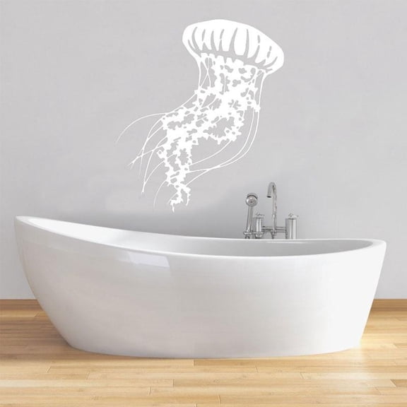 Ocean Sea Decoration Jellyfish Wall Sticker Vinyl Art Home Decor Bathroom Decals Removable Waterproof Wash Basin Mural 42X48cm