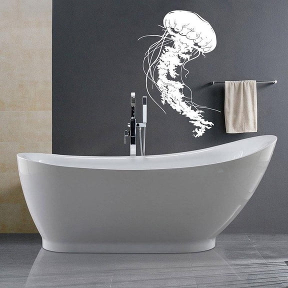 Ocean Sea Decoration Jellyfish Wall Sticker Vinyl Home Decor Room Bathroom Decals Interior Waterproof Wash Basin Mural 42X64cm