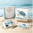 thumbnail image 1 of Ocean Sea Glass Art Kit Collection DIY, Sea Turtle Sea Glass Mosaic Kit, Complete DIY Art Craft Project for Adults Teens, Ocean Theme Tabletop Decoration Gift, 1 of 7