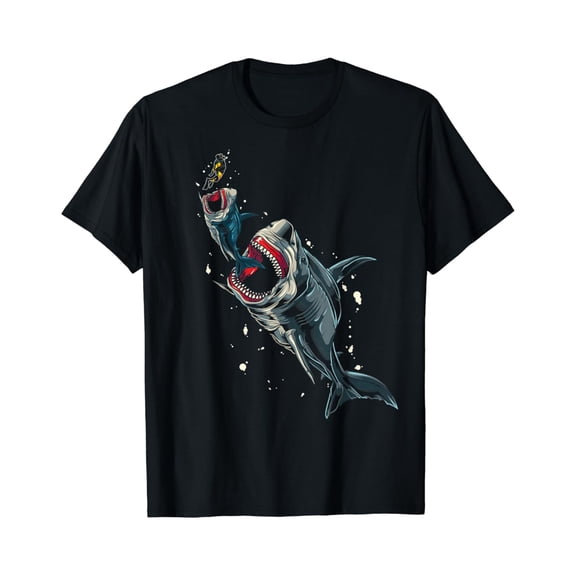 Ocean Sea Monster Hunting Megalodon Scuba Diver Shark T-Shirt